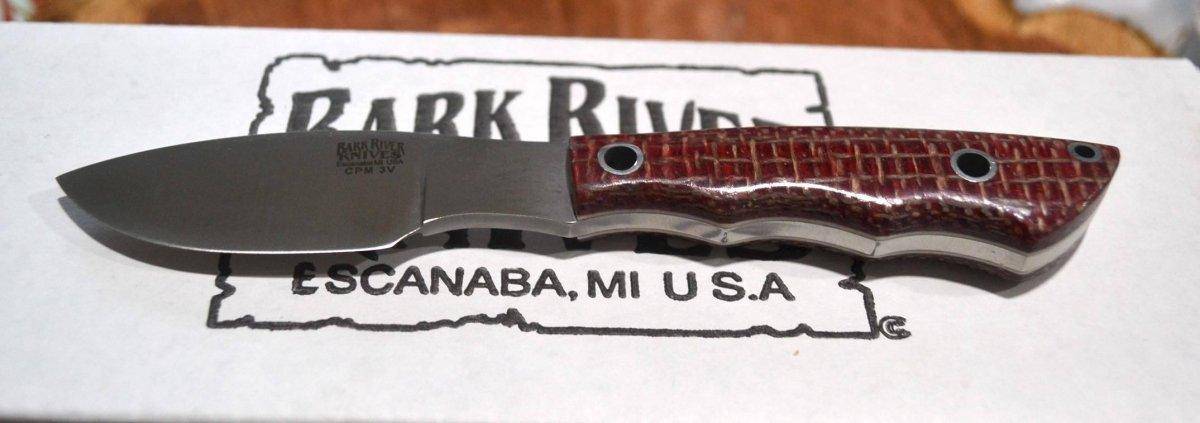 Bark River Mini Canadian CPM 3V Knife Micarta w/ White Liners (USA)