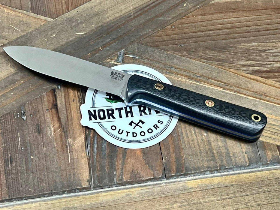 Bark River Mini Kephart Knife 3V Carbon Fiber Blue Liners Mosaic Pins (USA)