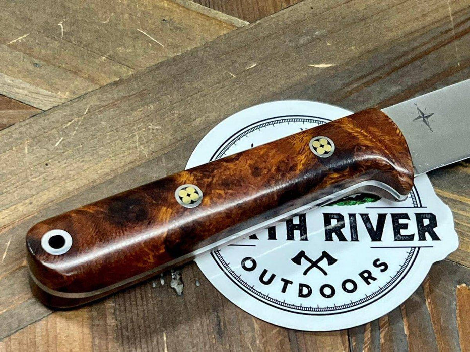 Bark River Mini Kephart Knife 3V Desert Ironwood Burl Handles Mosaic Pins (USA)