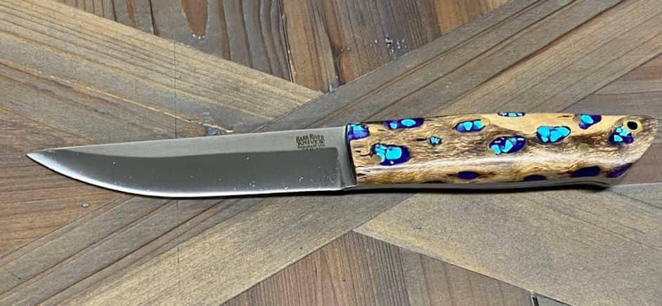 Bark River Puukko 3V Knife Purple Cholla Cactus with Turquoise (USA)