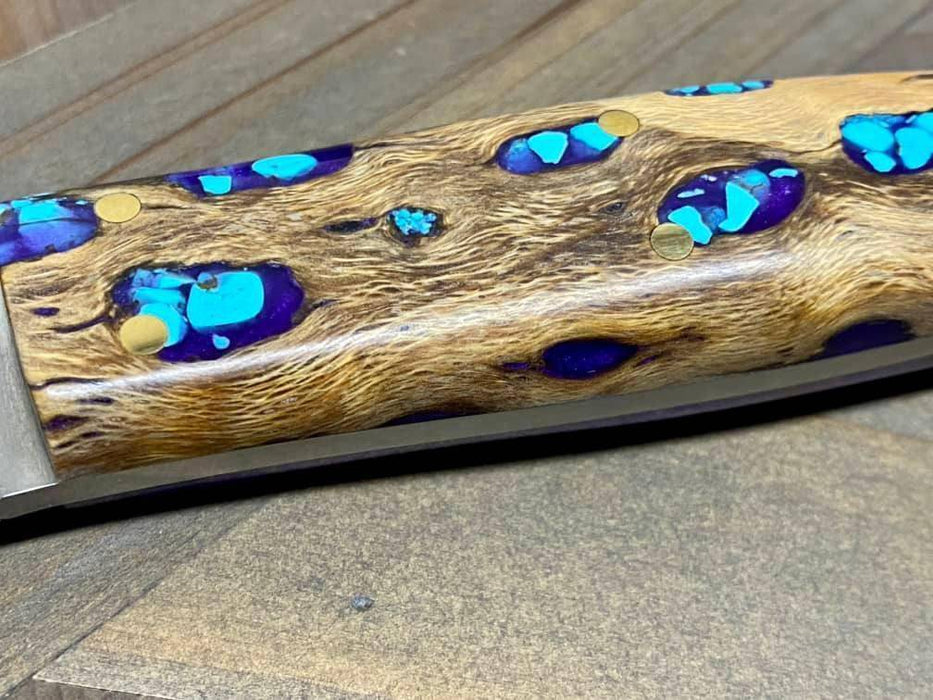 Bark River Puukko 3V Knife Purple Cholla Cactus with Turquoise (USA)