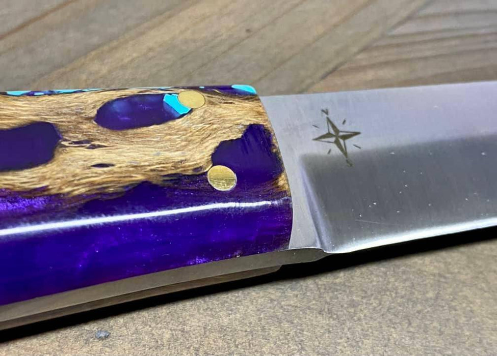 Bark River Puukko 3V Knife Purple Cholla Cactus with Turquoise (USA)