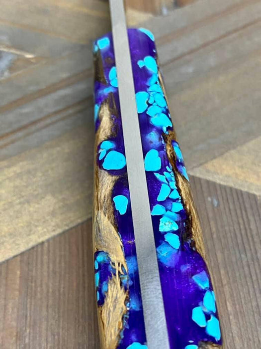 Bark River Puukko 3V Knife Purple Cholla Cactus with Turquoise (USA)