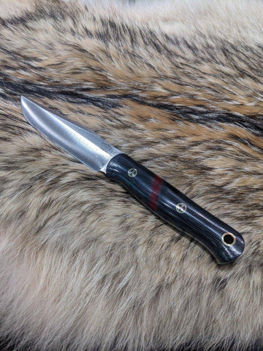 Bark River Ultra Lite Field Knife CPM 3V Black Canvas Micarta Bloody Basin Spacer White Liners Mosaic Pins (USA)