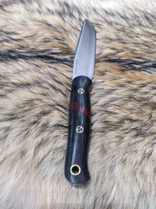 Bark River Ultra Lite Field Knife CPM 3V Black Canvas Micarta Bloody Basin Spacer White Liners Mosaic Pins (USA)