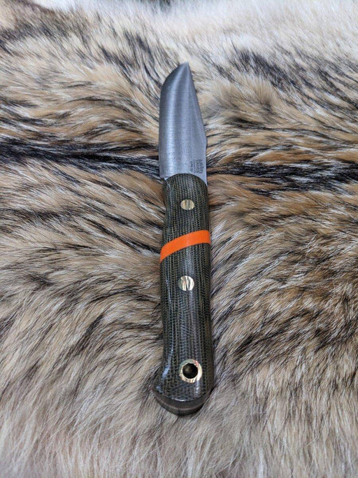 Bark River Ultra Lite Field Knife CPM 3V Green Canvas Micarta Orange Spacer Liners Brass Pins (USA)