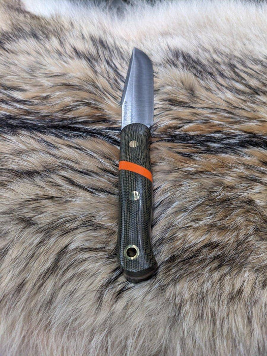 Bark River Ultra Lite Field Knife CPM 3V Green Canvas Micarta Orange Spacer Liners Brass Pins (USA)