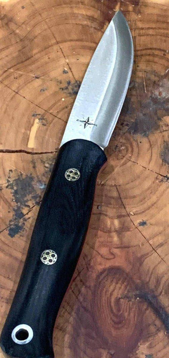 Bark River Ultralite Bushcrafter CPM 3V Black Micarta Handles Mosaic Pins