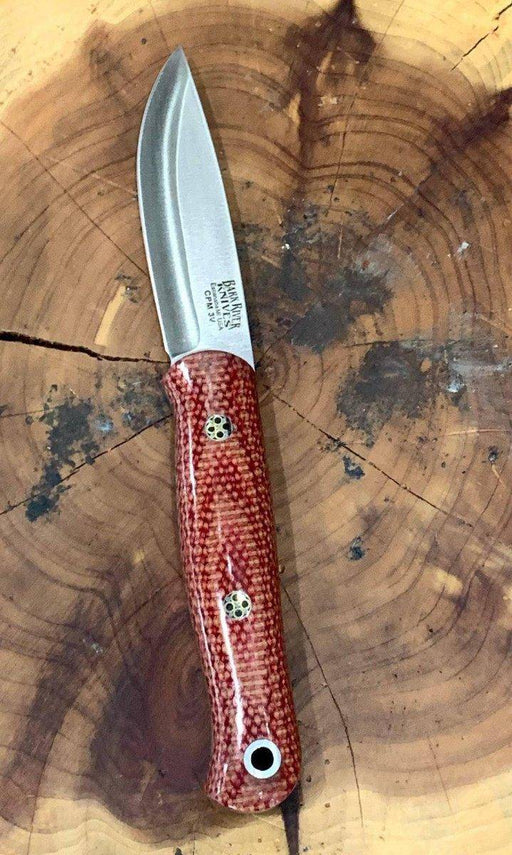 Bark River Ultralite Bushcrafter CPM 3V Firedog Micarta Black Liners Mosaic Pins