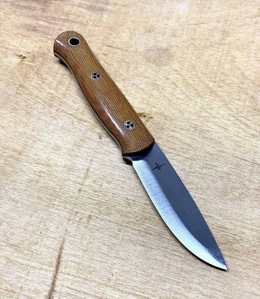 Bark River Ultralite Bushcrafter CPM 3V Natural Micarta - Black Liners - Mosaic Pins