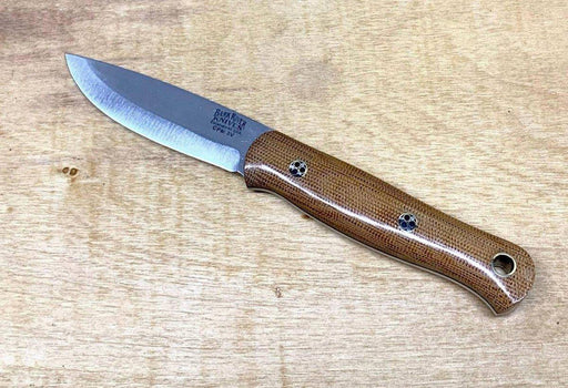 Bark River Ultralite Bushcrafter CPM 3V Natural Micarta - Black Liners - Mosaic Pins