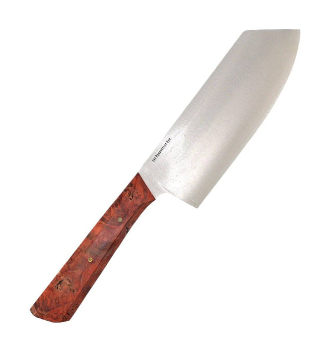 Bark River Wa Santoku Kitchen Knife MagnaCut Burnt Orange Maple Burl