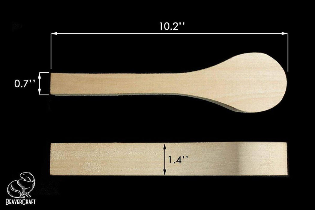 BeaverCraft Basswood Wood Carving Spoon Blank 10" x 2" x 1.4" Premium Wood