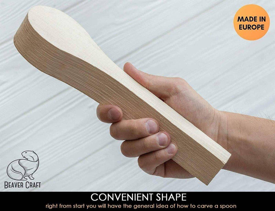 BeaverCraft Basswood Wood Carving Spoon Blank 10" x 2" x 1.4" Premium Wood