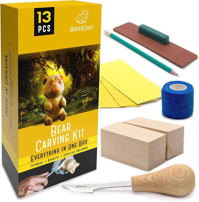 BeaverCraft Bear Carving Hobby-Kit