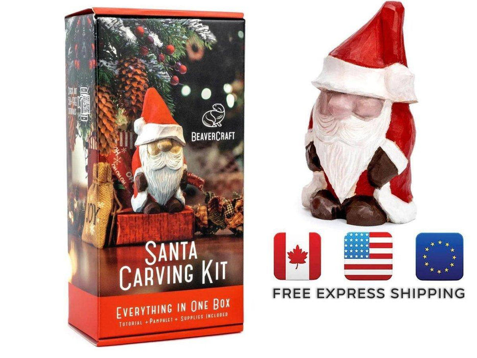 BeaverCraft Santa Carving Kit - Complete Starter Whittling Kit for Beginners, Adults, Teens, and Kids