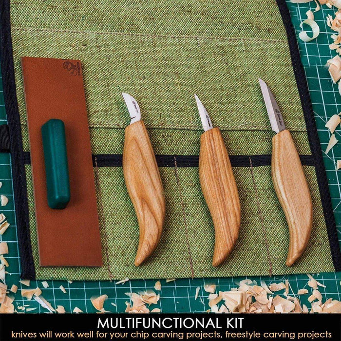 BeaverCraft Starter Chip and Whittle Knife Set with Accessories