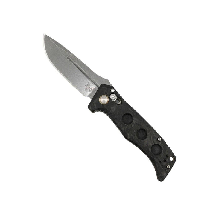 Benchmade 2730-03 Shane Sibert Mini Adamas Auto Folding Knife 3.25" CPM MagnaCut Satin Plain Edge - Marbled Carbon Fiber Handles