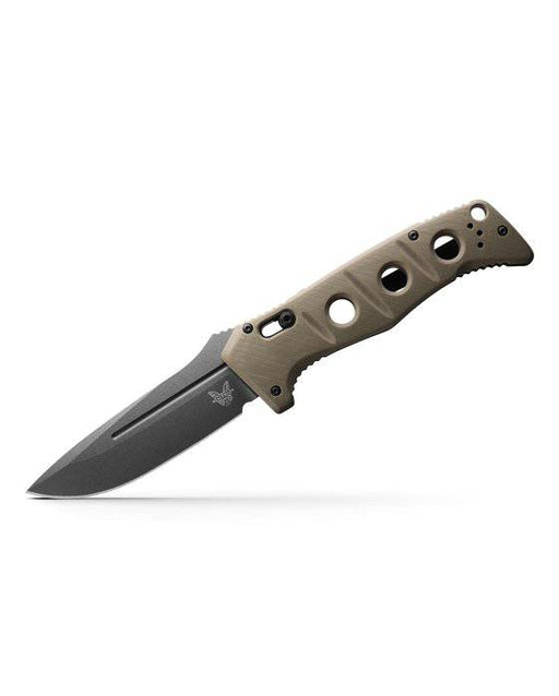 Benchmade 2750GY-3 Auto Adamas Folding Knife 3.78" CruWear Tungsten Gray Plain Blade Desert Tan G10