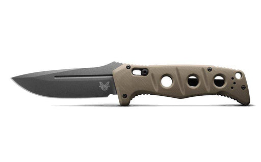 Benchmade 2750GY-3 Auto Adamas Folding Knife 3.78" CruWear Tungsten Gray Plain Blade Desert Tan G10