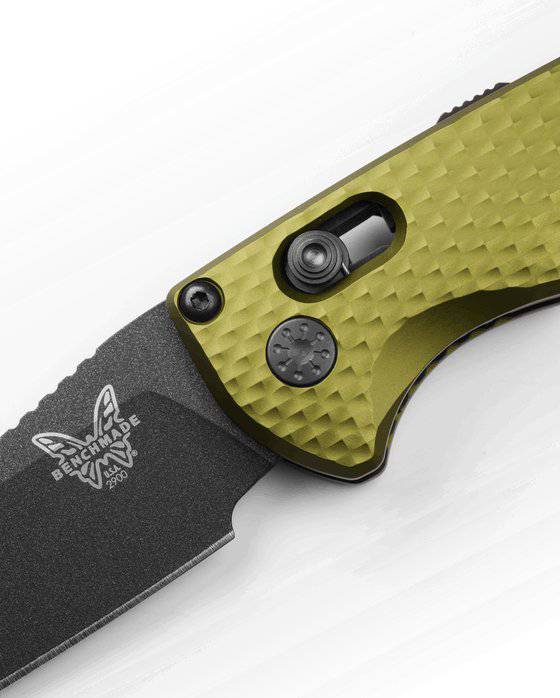 Benchmade 2900BK-2 Auto Immunity Folding Knife 2.49" CPM-M4 Cobalt Black Wharncliffe Woodland Green Handles