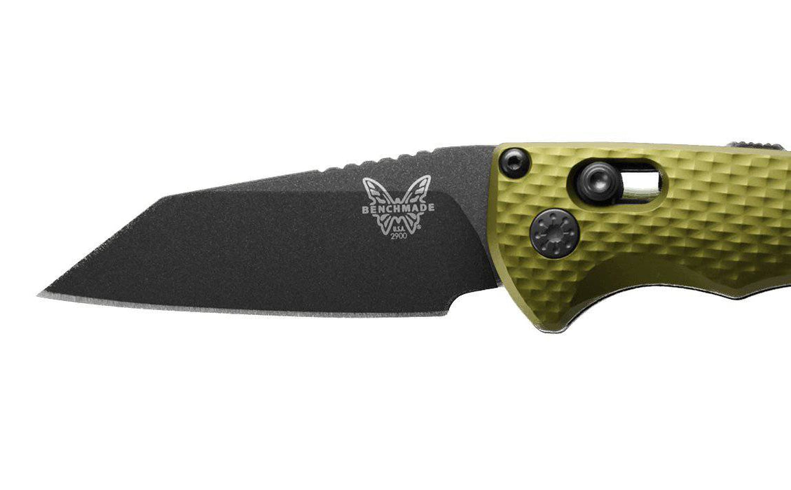 Benchmade 2900BK-2 Auto Immunity Folding Knife 2.49" CPM-M4 Cobalt Black Wharncliffe Woodland Green Handles