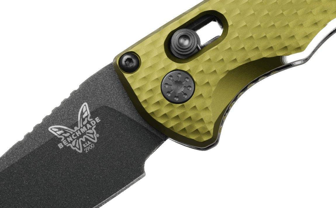 Benchmade 2900BK-2 Auto Immunity Folding Knife 2.49" CPM-M4 Cobalt Black Wharncliffe Woodland Green Handles