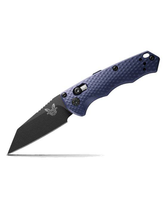 Benchmade 2900BK Auto Immunity Folding Knife 2.49" CPM-M4 Cobalt Black Wharncliffe Crater Blue Billet Handles