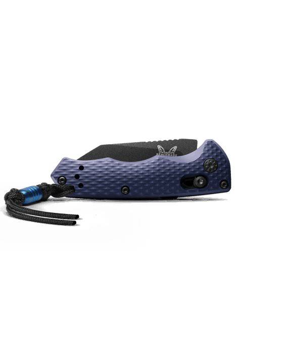 Benchmade 2900BK Auto Immunity Folding Knife 2.49" CPM-M4 Cobalt Black Wharncliffe Crater Blue Billet Handles