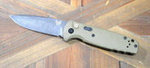 Benchmade 4300BK-02 CLA Auto Knife 3.4" MagnaCut Black DLC Battlewash Plain Blade OD Green G10