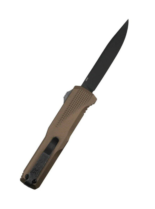 Benchmade 4600DLC-1 Phaeton OTF 3.45" Black S30V Drop Point Blade w/ Dark Earth Aluminum Handles