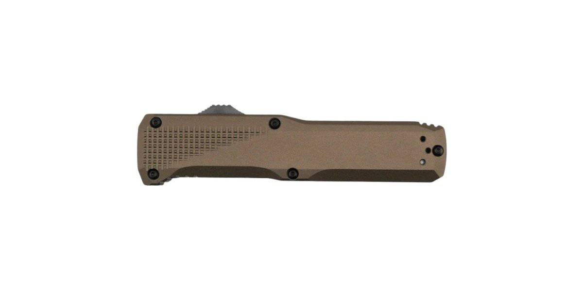 Benchmade 4600DLC-1 Phaeton OTF 3.45" Black S30V Drop Point Blade w/ Dark Earth Aluminum Handles