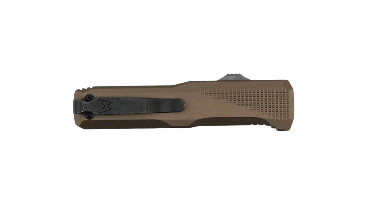 Benchmade 4600DLC-1 Phaeton OTF 3.45" Black S30V Drop Point Blade w/ Dark Earth Aluminum Handles