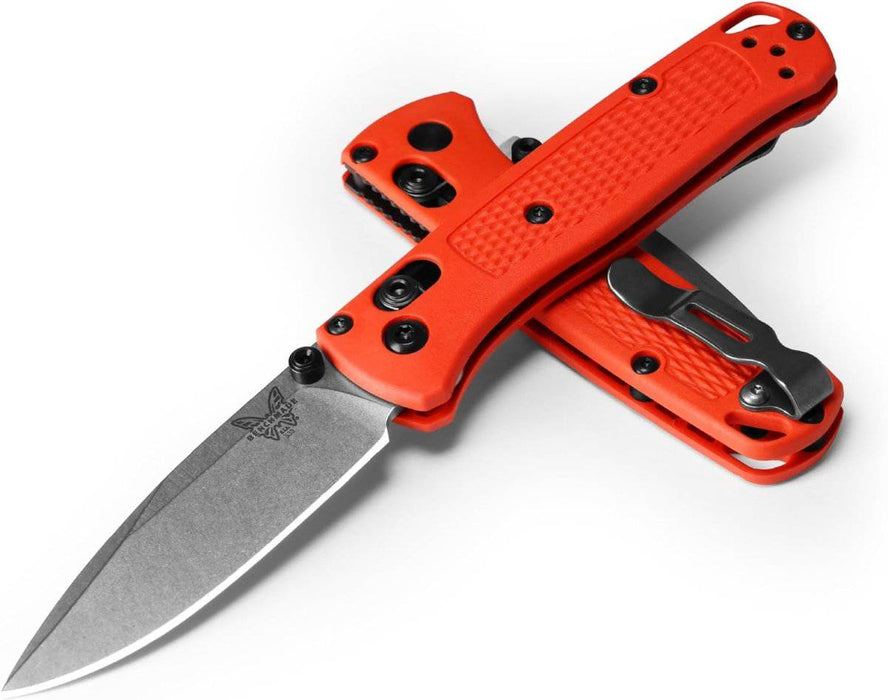 Benchmade 533-04 Limited Mini Bugout AXIS Folding Knife 2.82" S30V Satin Plain Blade Mesa Red Grivory Handles