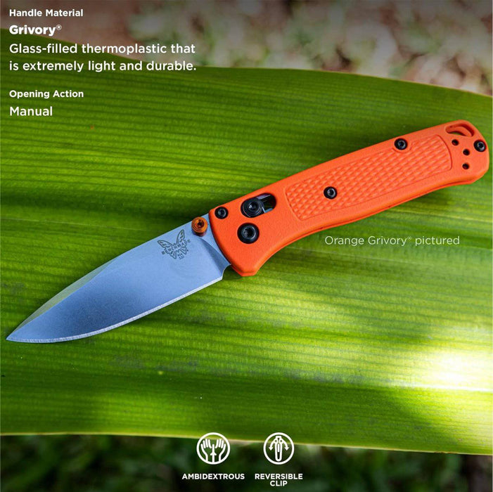 Benchmade 533-04 Limited Mini Bugout AXIS Folding Knife 2.82" S30V Satin Plain Blade Mesa Red Grivory Handles