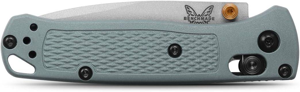 Benchmade 533SL-07 Seasonal Mini Bugout AXIS Folding Knife 2.82" S30V Crushed Silver Cerakote Plain Blade Sage Green Grivory Handles