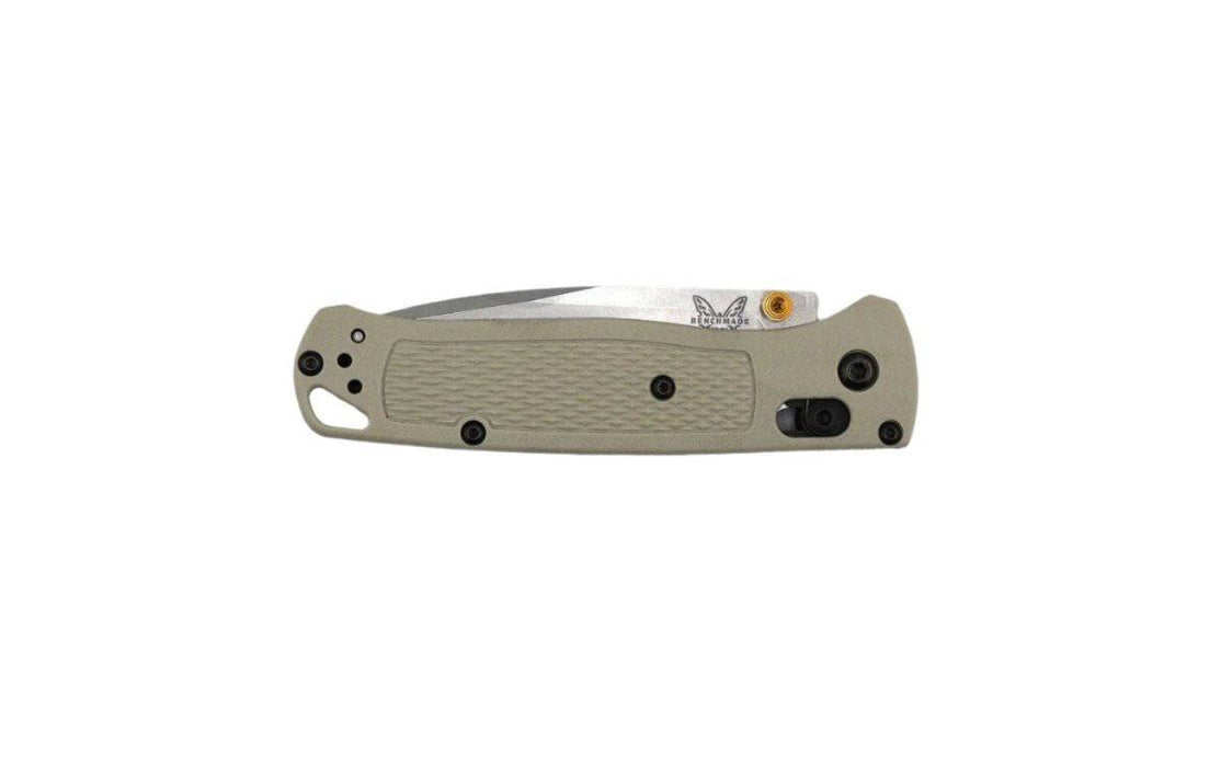 Benchmade 535-12 Bugout AXIS Folding Knife 3.24" S30V Satin Plain Blade Tan Grivory Handles w/ Gold Accents