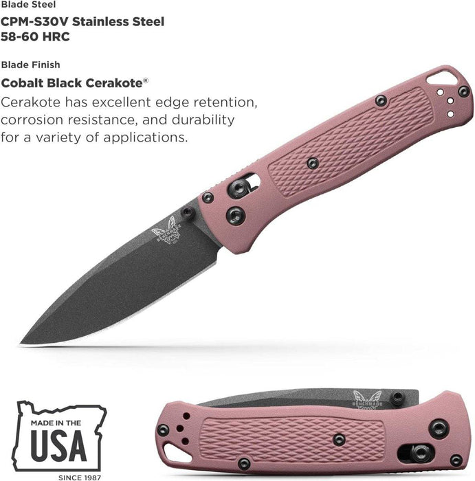 Benchmade 535BK-06 Limited Bugout AXIS Folding Knife 3.24" S30V Cobalt Black Cerakote Plain Blade Alpine Glow Grivory Handles