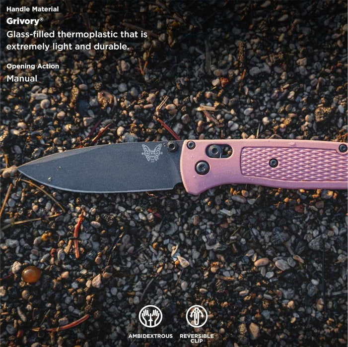 Benchmade 535BK-06 Limited Bugout AXIS Folding Knife 3.24" S30V Cobalt Black Cerakote Plain Blade Alpine Glow Grivory Handles