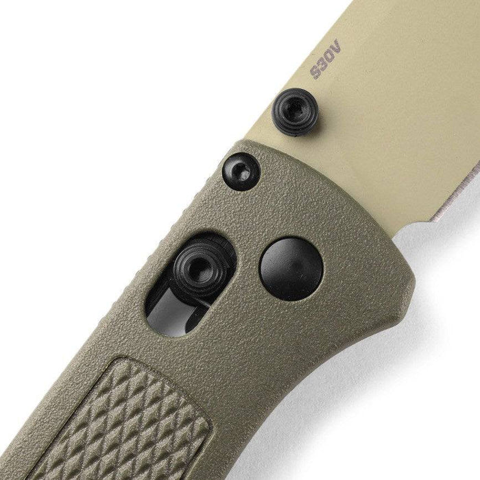 Benchmade 535TN-11 Bugout AXIS Folding Knife 3.24" S30V Desert Verde Cerakote Plain Blade Dark Olive Handles