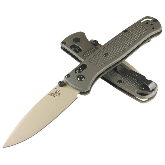 Benchmade 535TN-11 Bugout AXIS Folding Knife 3.24" S30V Desert Verde Cerakote Plain Blade Dark Olive Handles