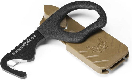 Benchmade 7 BLKW Rescue Hook Strap Cutter with Tan Sheath (USA)