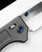 Benchmade 748 Narrows Axis Folding Knife 3.43" M390 Satin Drop Point Titanium Blue Accents