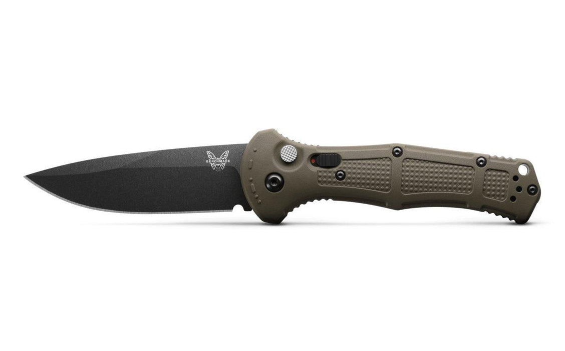 Benchmade 9070BK-1 Claymore Auto Folding Knife 3.6" CPM-D2 Cobalt Black Plain Blade, Ranger Green