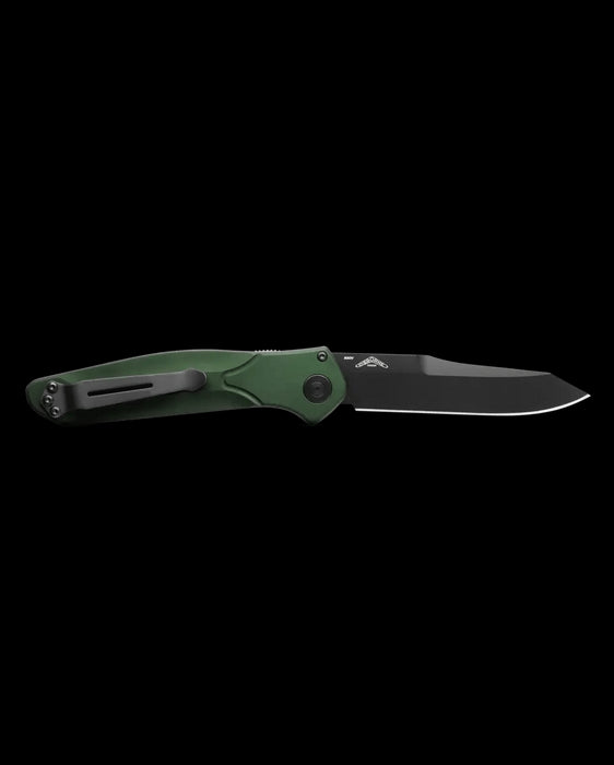 Benchmade 9400BK Osborne Auto Knife 3.4" S30V Black Plain Blade, Green Handles