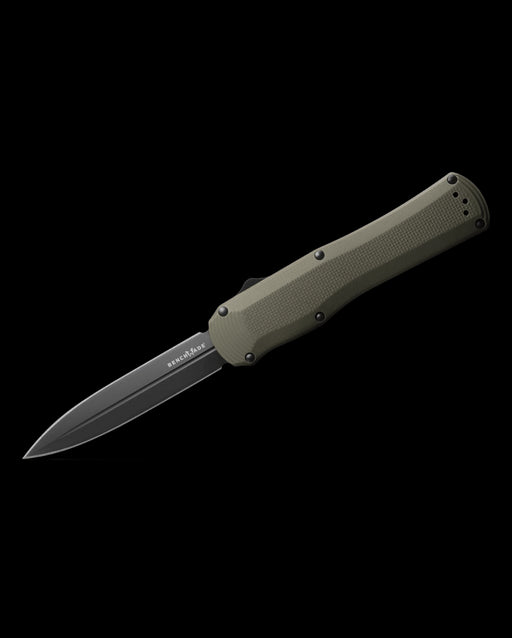 Benchmade Autocrat 3400BK-1 OTF Knife 3.71" Black DLC S30V Double Edge Dagger Blade, OD Green G10 Handles