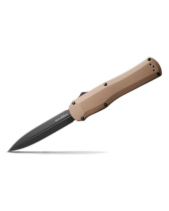 Benchmade Autocrat Auto OTF Knife 3.71" Black DLC S30V Double Edge Coyote Brown G10 3400BK-2