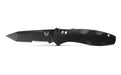 Benchmade Barrage AXIS-Assisted Folding Knife 3.6" Black Tanto Combo Blade Black Valox Handles