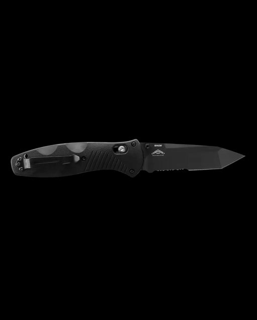 Benchmade Barrage AXIS-Assisted Folding Knife 3.6" Black Tanto Combo Blade Black Valox Handles