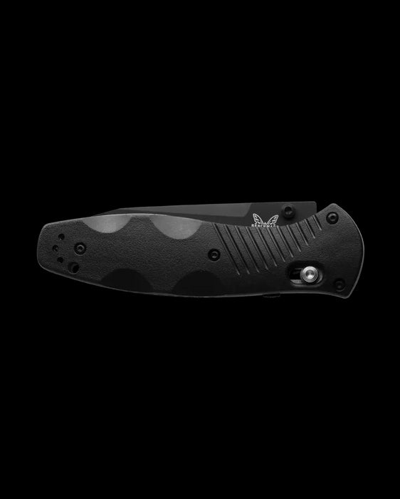 Benchmade Barrage AXIS-Assisted Folding Knife 3.6" Black Tanto Combo Blade Black Valox Handles